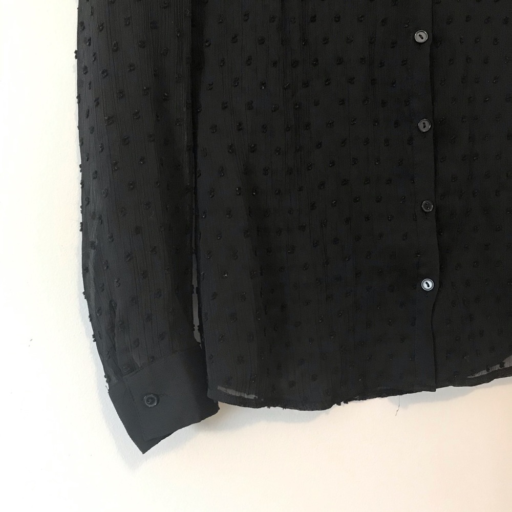 Ambiance Apparel see through sheer blouse polkadot - Picture 3 of 9